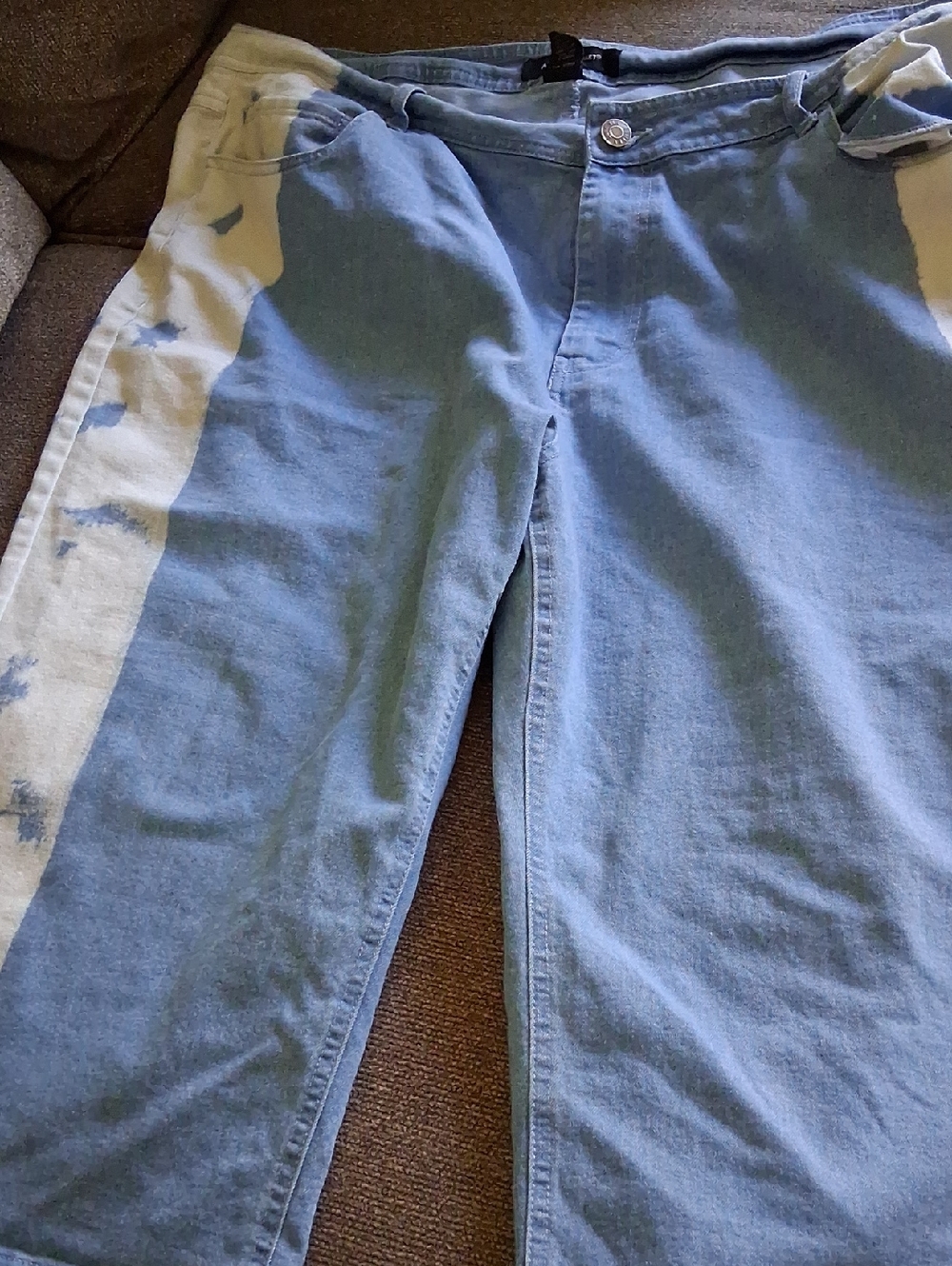 Light Blue Tie-Dye Side Panel Denim Jeans